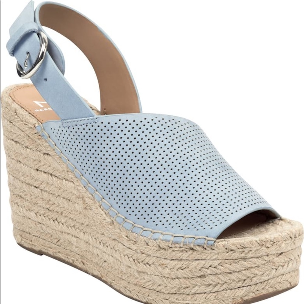 Marc Fisher Andela suede blue espadrille sandals 9